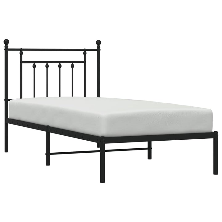 sengeramme med sengegavl 90x190 cm metal sort