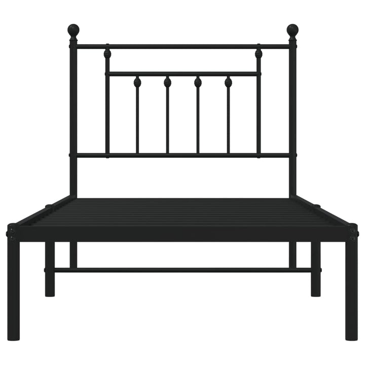 sengeramme med sengegavl 90x190 cm metal sort