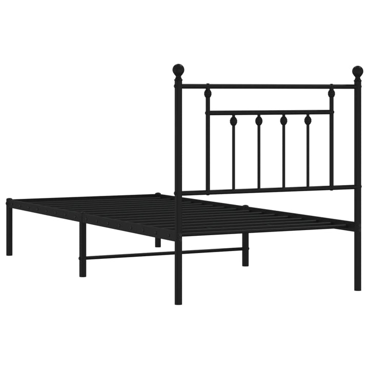 sengeramme med sengegavl 90x190 cm metal sort