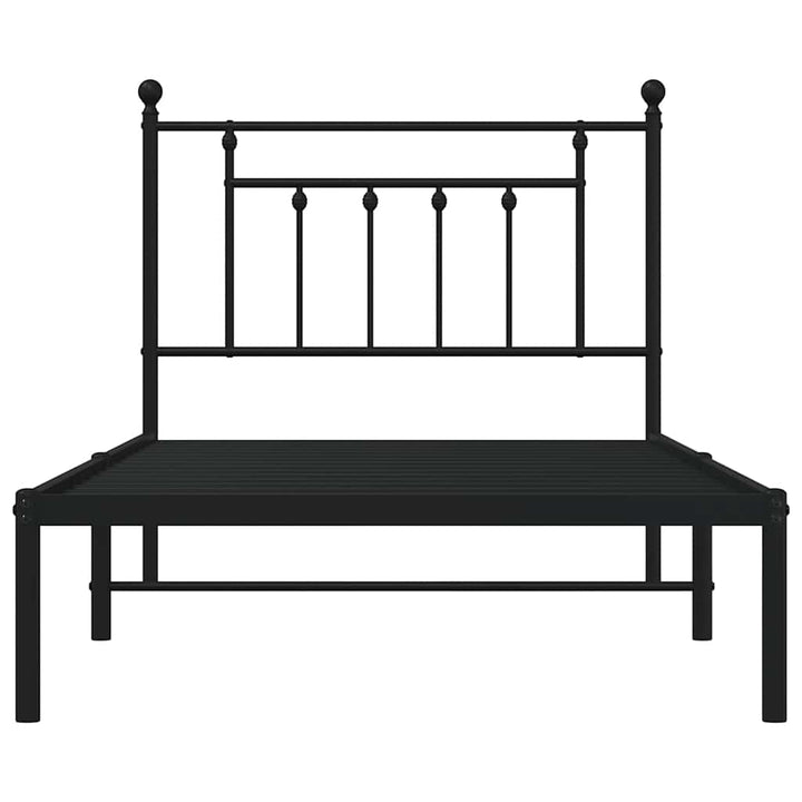 sengeramme med sengegavl 100x190 cm metal sort