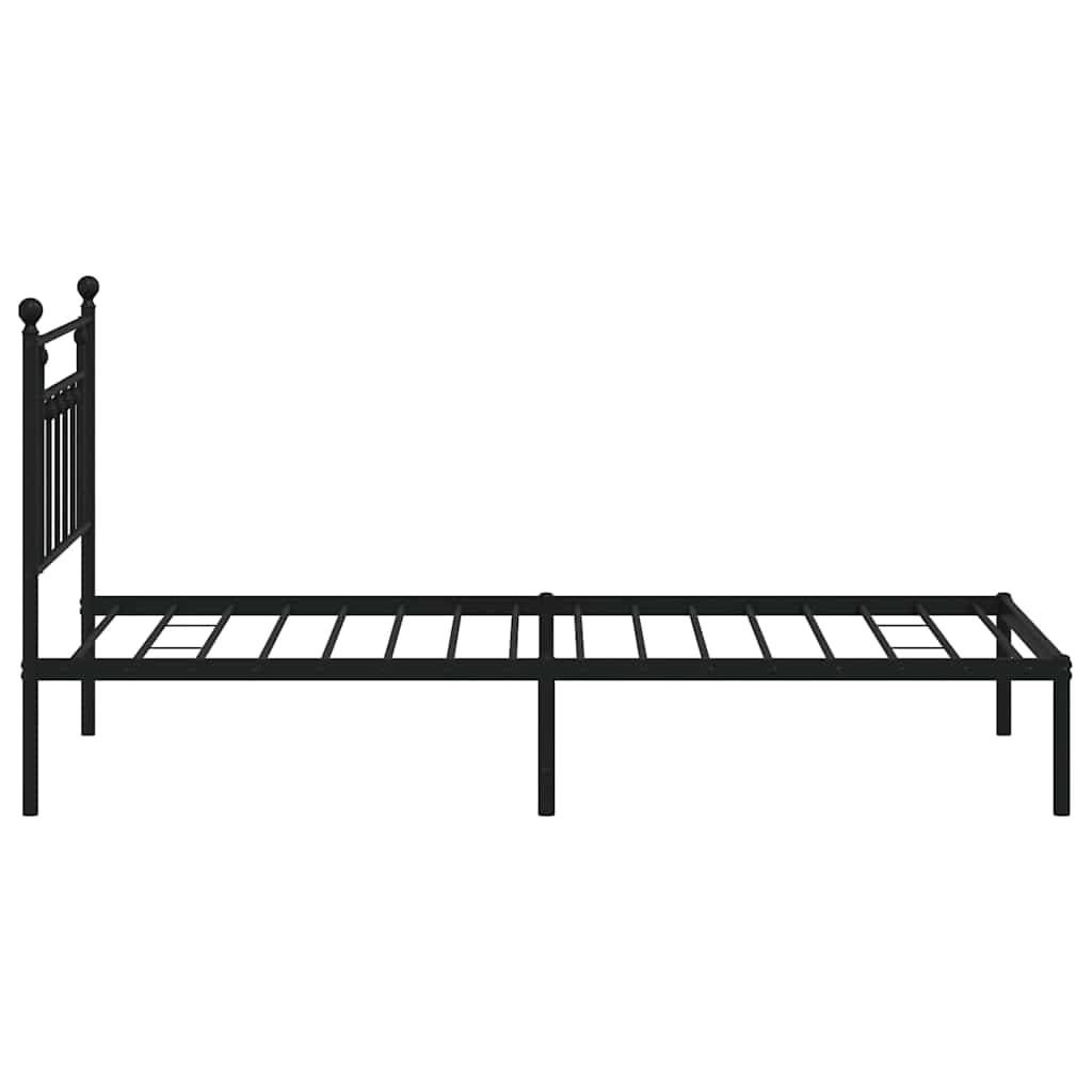 sengeramme med sengegavl 100x190 cm metal sort