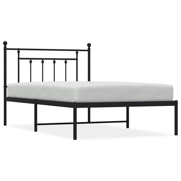 sengeramme med sengegavl 100x200 cm metal sort