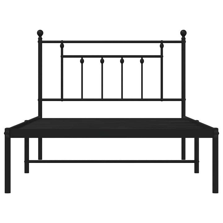 sengeramme med sengegavl 100x200 cm metal sort