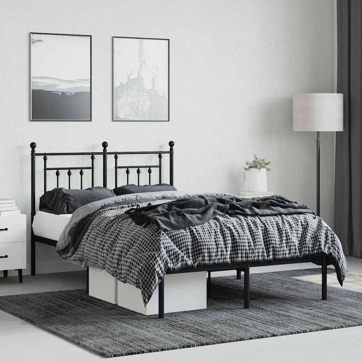 sengeramme med sengegavl 120x190 cm metal sort