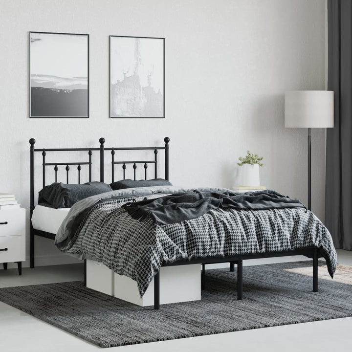 sengeramme med sengegavl 120x190 cm metal sort