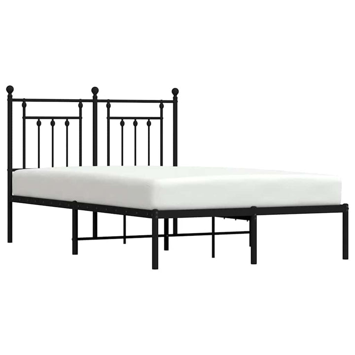 sengeramme med sengegavl 135x190 cm metal sort