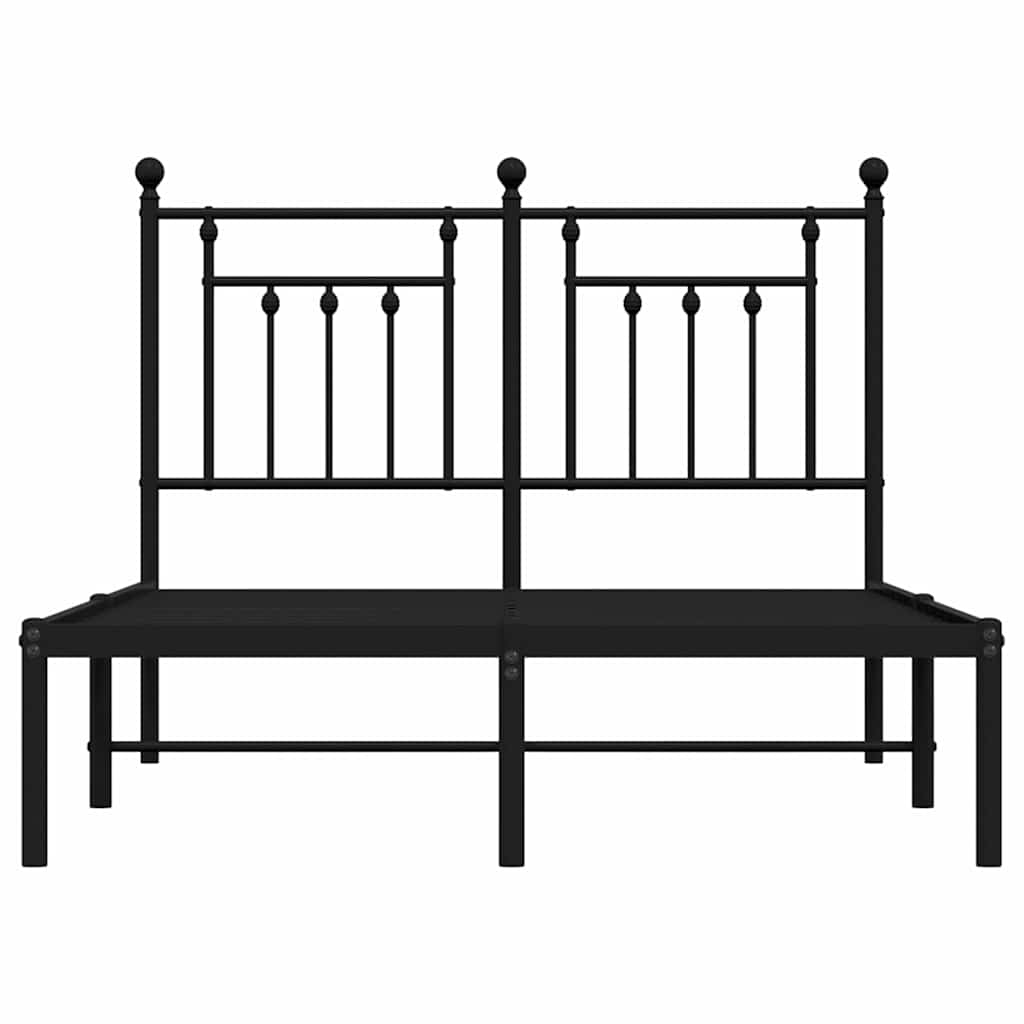 sengeramme med sengegavl 135x190 cm metal sort