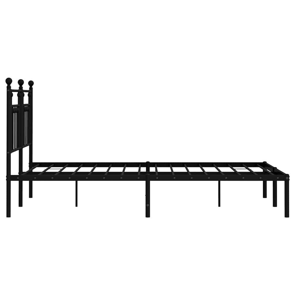 sengeramme med sengegavl 140x190 cm metal sort