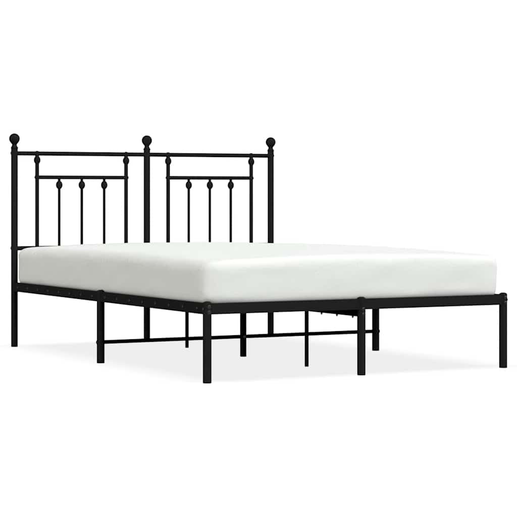 sengeramme med sengegavl 140x200 cm metal sort