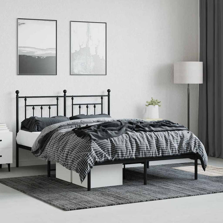 sengeramme med sengegavl 140x200 cm metal sort
