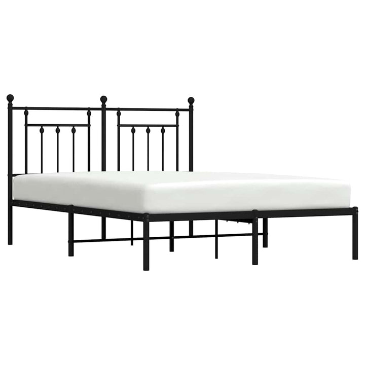 sengeramme med sengegavl 140x200 cm metal sort