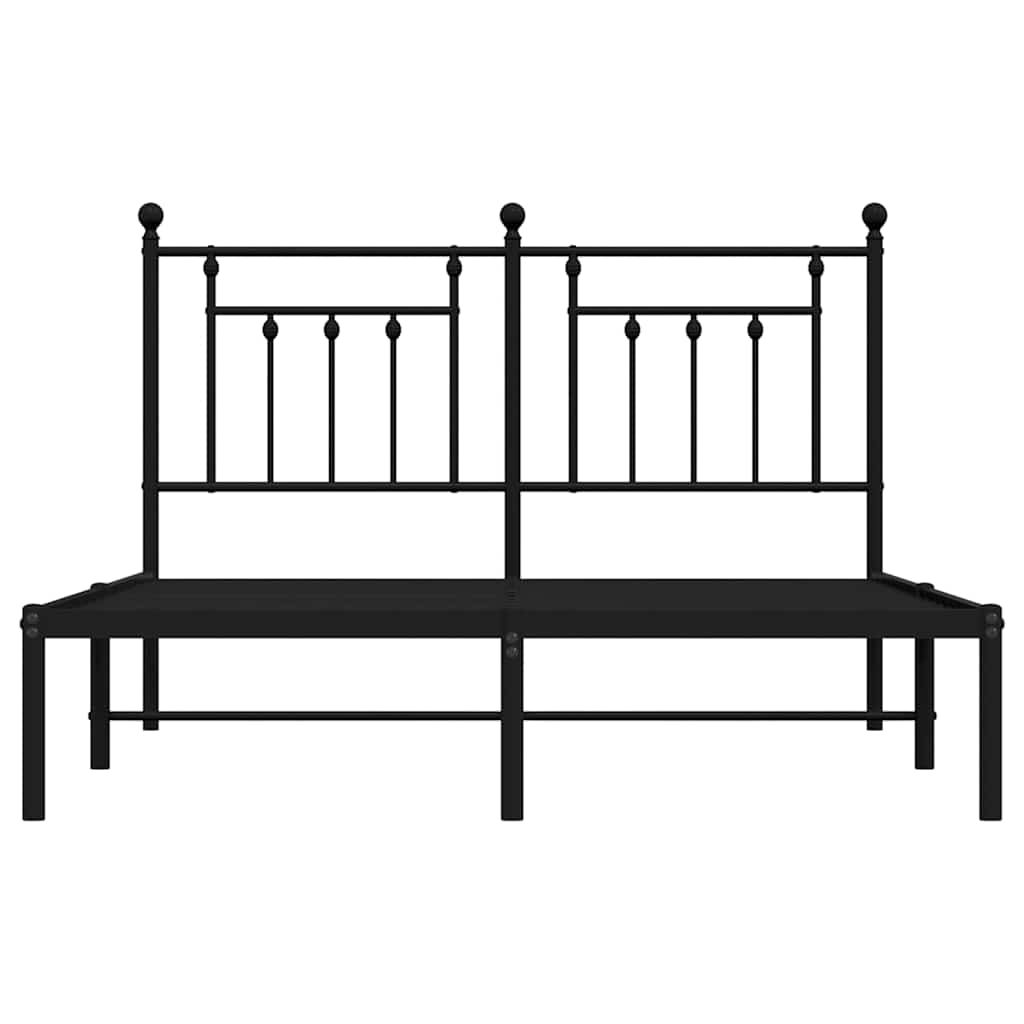 sengeramme med sengegavl 140x200 cm metal sort