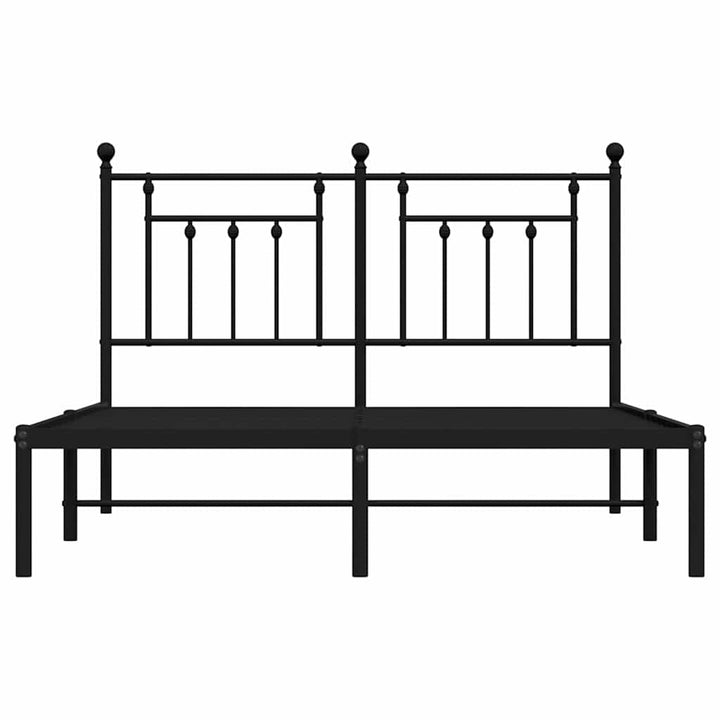 sengeramme med sengegavl 140x200 cm metal sort