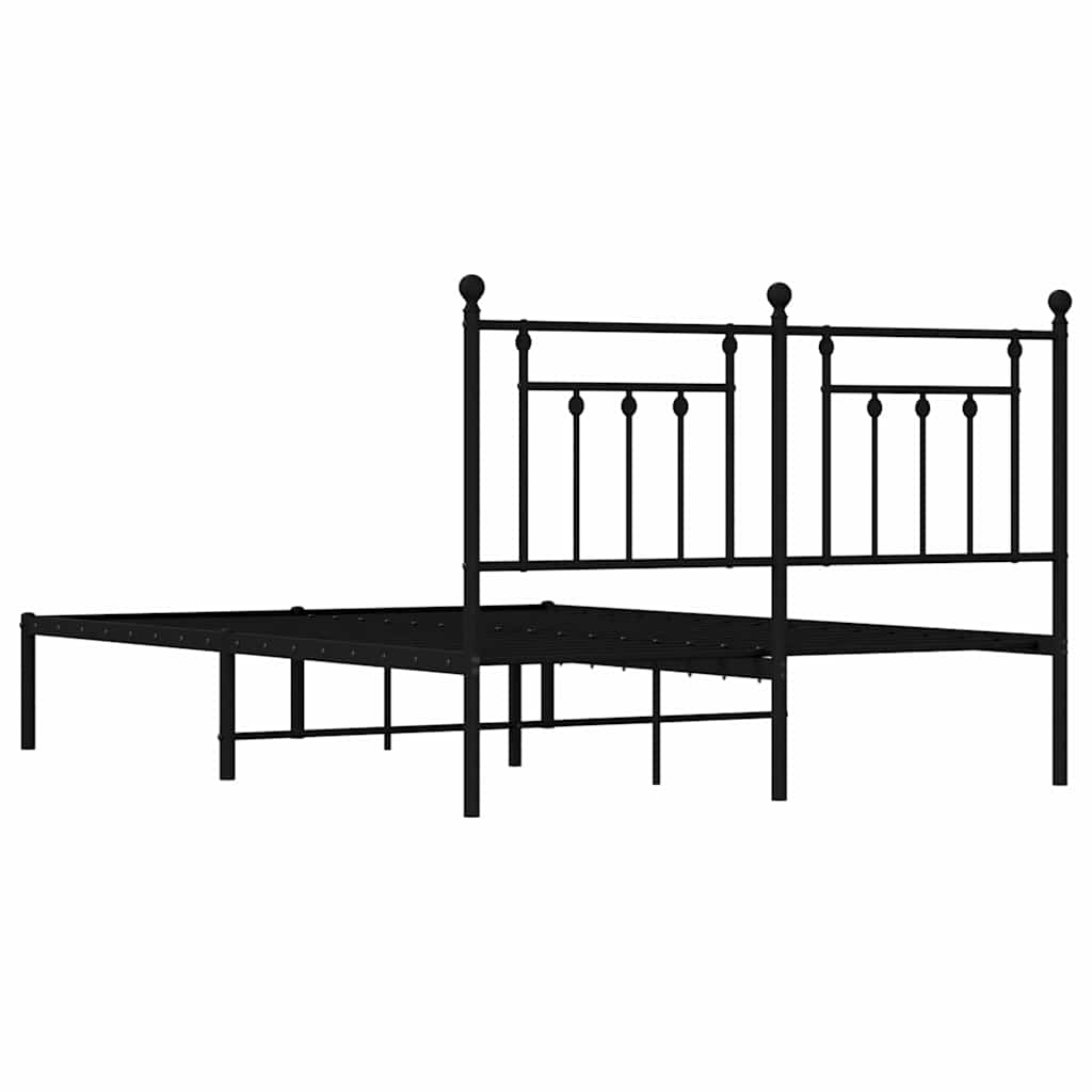 sengeramme med sengegavl 140x200 cm metal sort