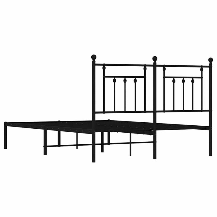 sengeramme med sengegavl 140x200 cm metal sort