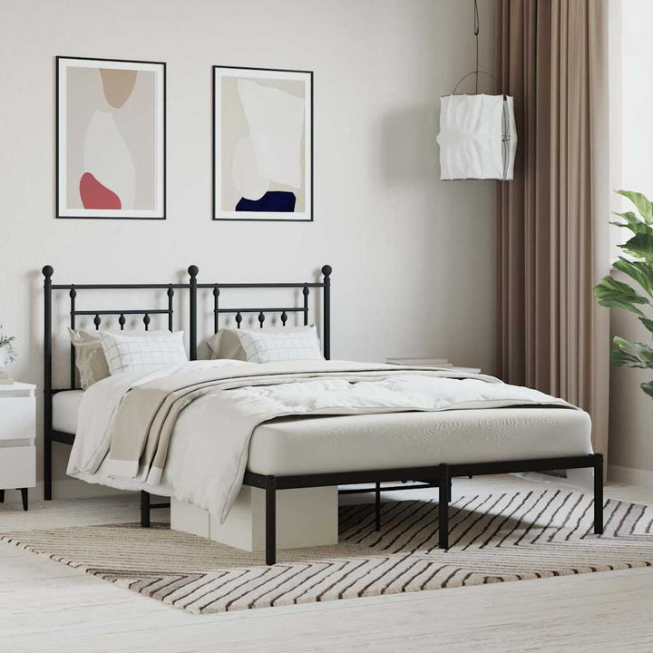 sengeramme med sengegavl 140x200 cm metal sort
