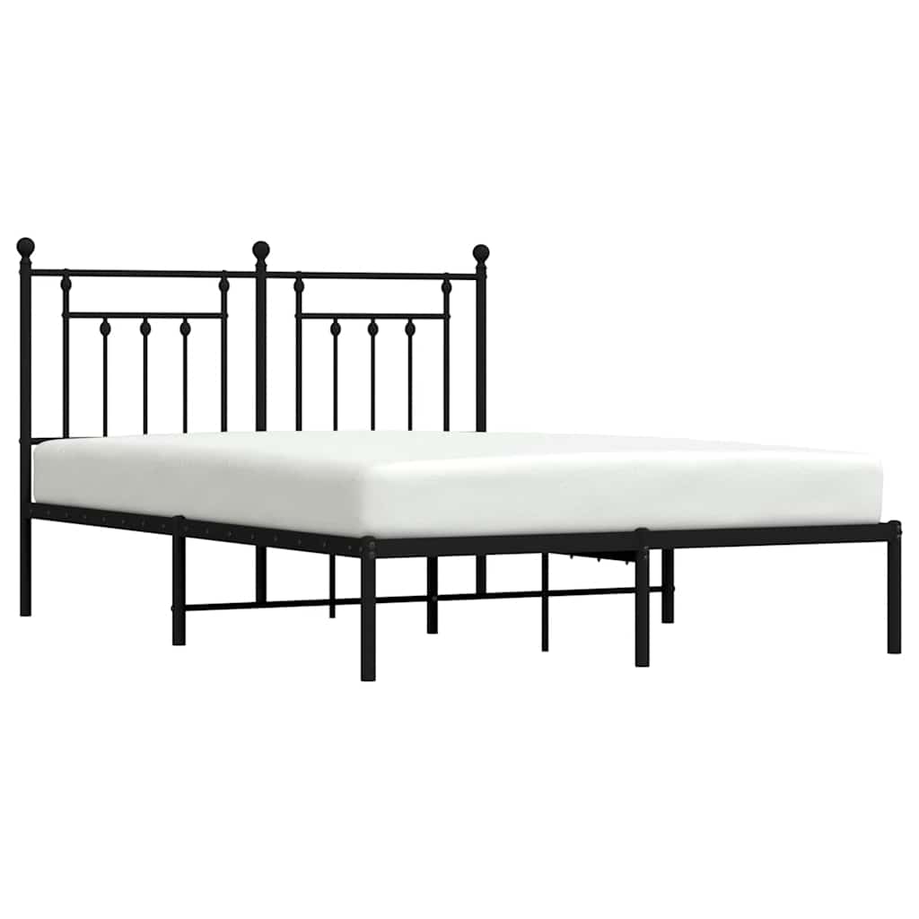 sengeramme med sengegavl 150x200 cm metal sort