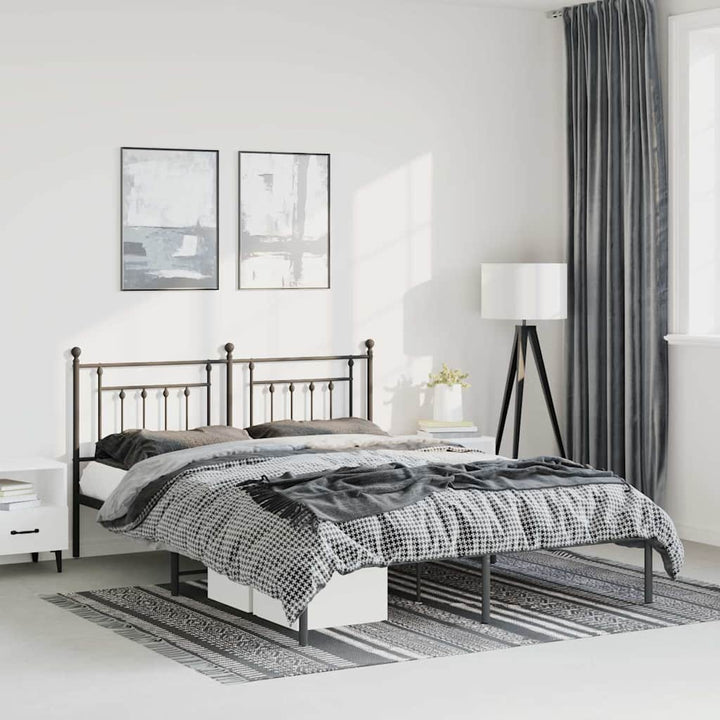 sengeramme med sengegavl 150x200 cm metal sort