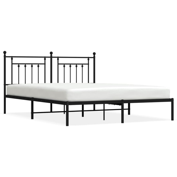 sengeramme med sengegavl 160x200 cm metal sort