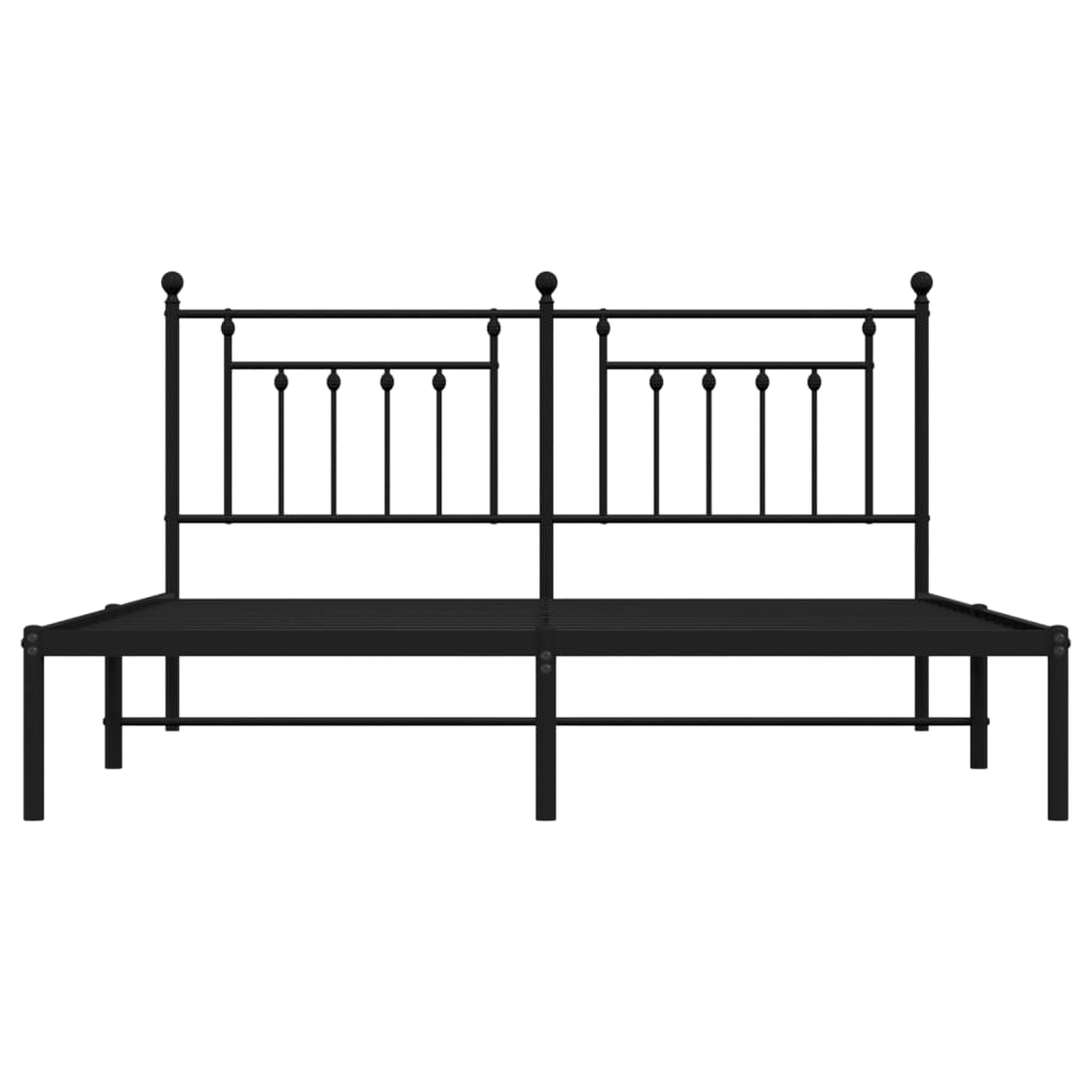 sengeramme med sengegavl 160x200 cm metal sort