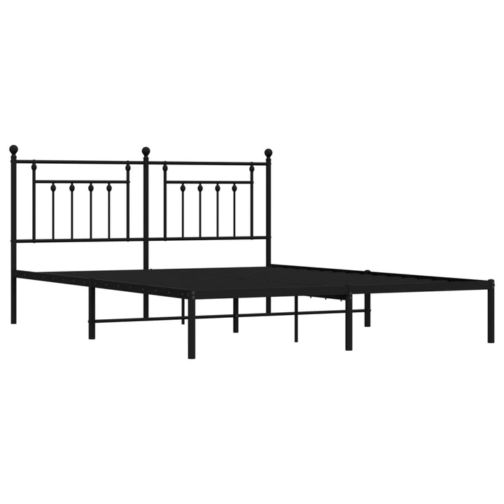 sengeramme med sengegavl 180x200 cm metal sort
