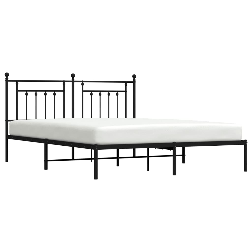 sengeramme med sengegavl 180x200 cm metal sort
