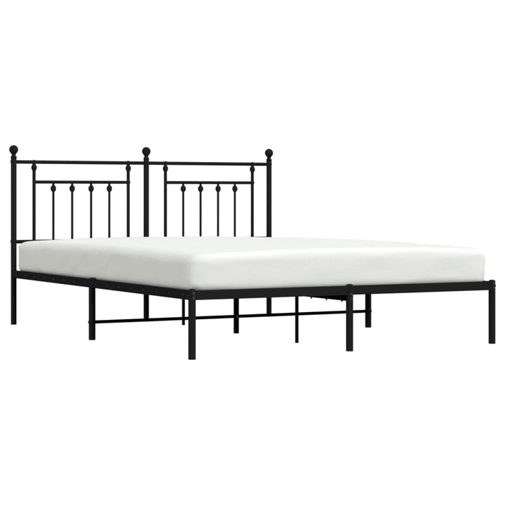 sengeramme med sengegavl 180x200 cm metal sort