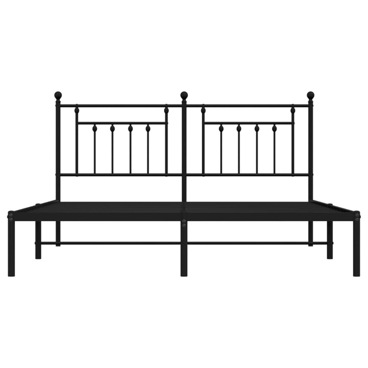 sengeramme med sengegavl 180x200 cm metal sort