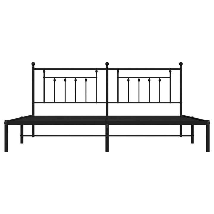 sengeramme med sengegavl 200x200 cm metal sort
