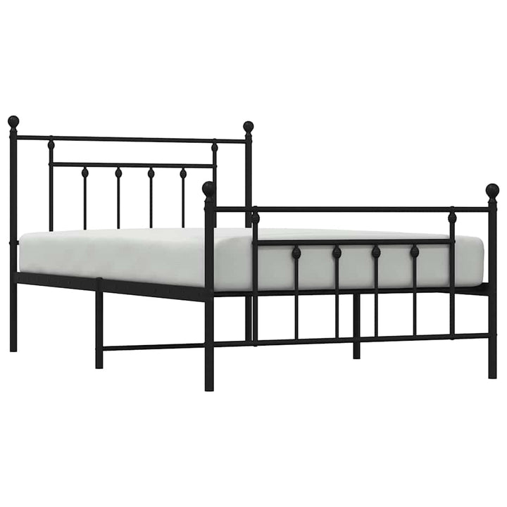 sengeramme med sengegavl og fodgærde 100x200 cm metal sort