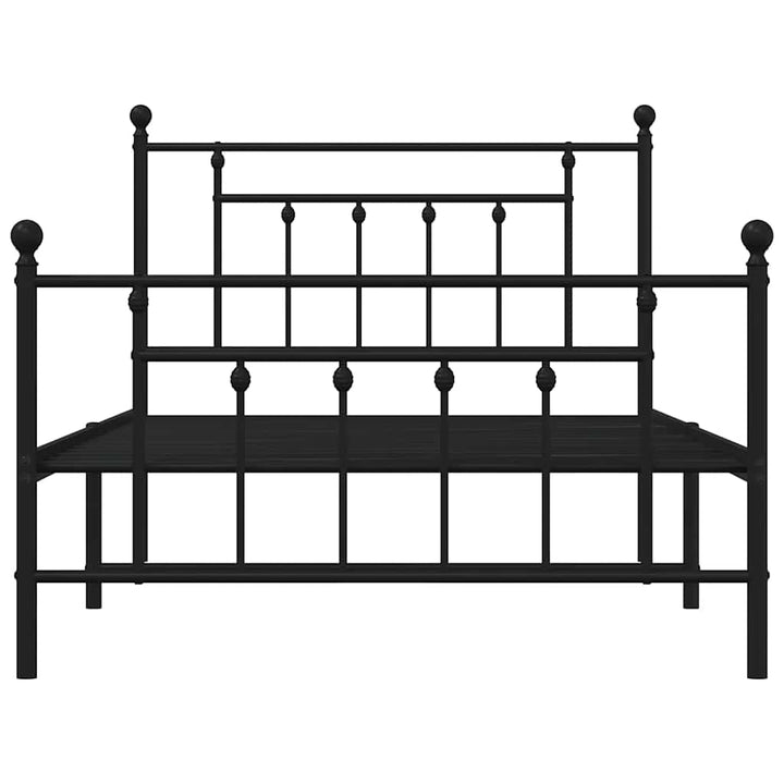 sengeramme med sengegavl og fodgærde 100x200 cm metal sort