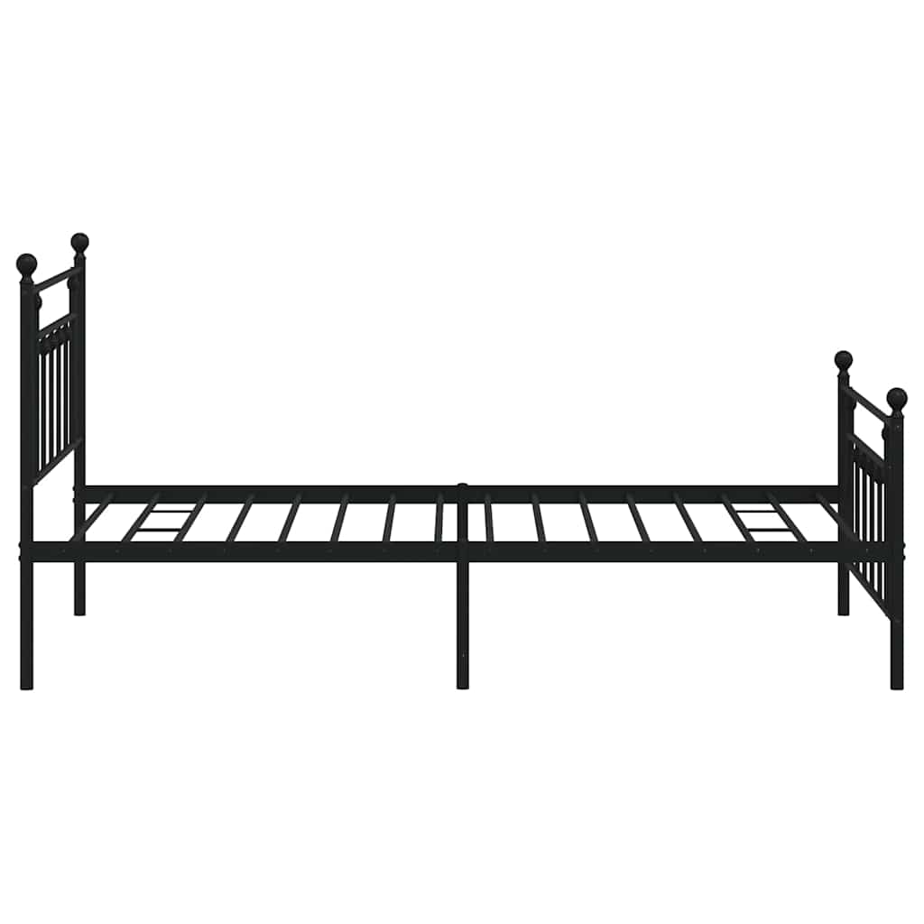 sengeramme med sengegavl og fodgærde 100x200 cm metal sort