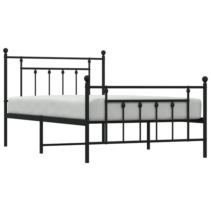sengeramme med sengegavl og fodgærde 107x203 cm metal sort