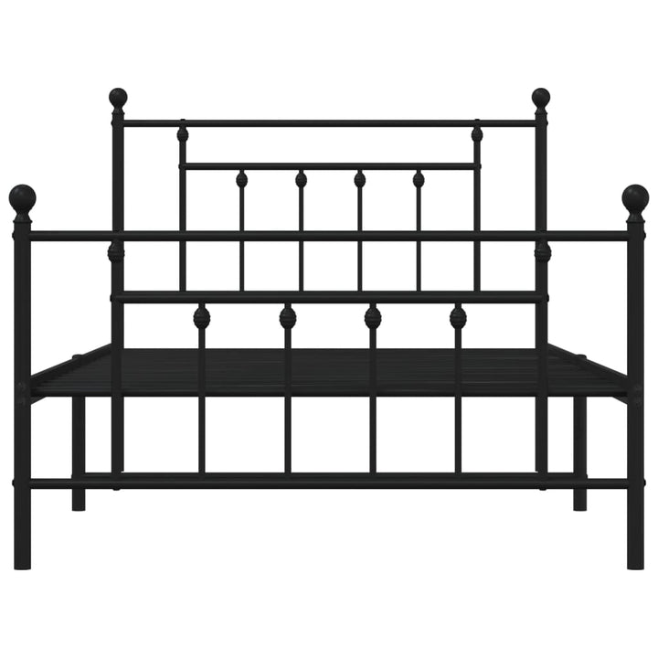 sengeramme med sengegavl og fodgærde 107x203 cm metal sort