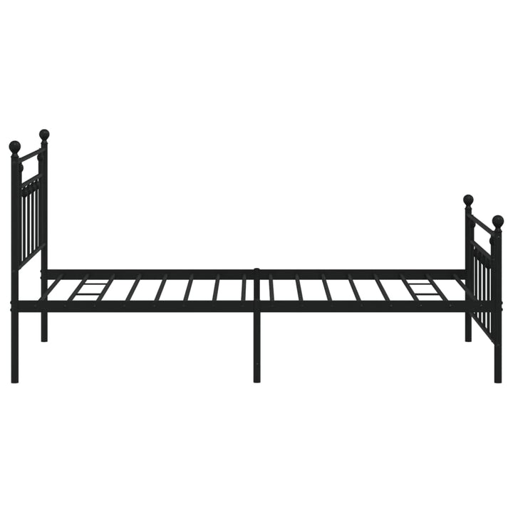 sengeramme med sengegavl og fodgærde 107x203 cm metal sort