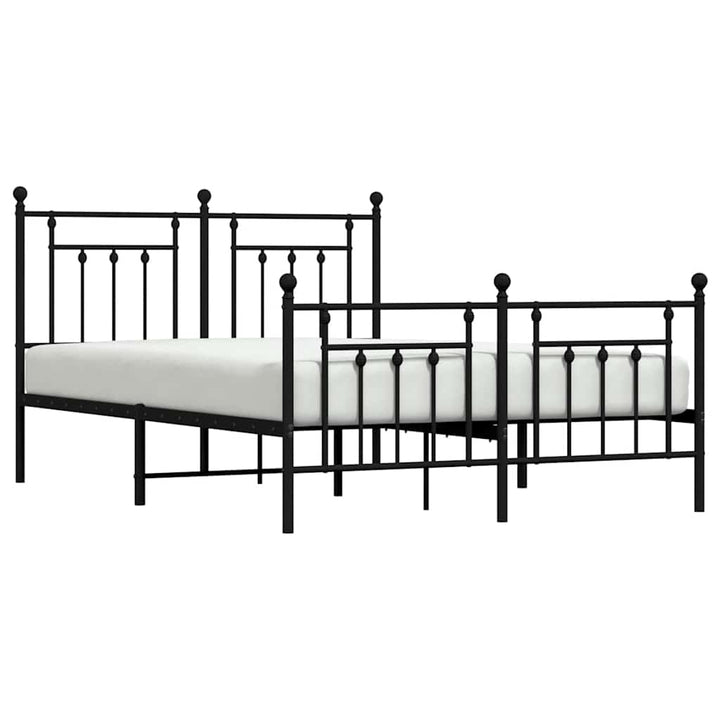 sengeramme med sengegavl og fodgærde 140x190 cm metal sort