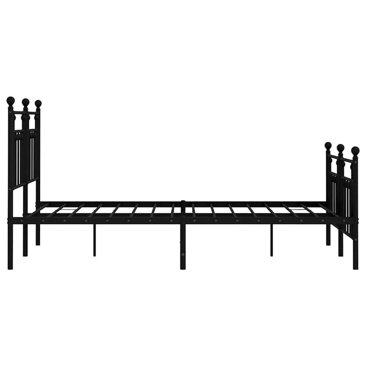 sengeramme med sengegavl og fodgærde 140x190 cm metal sort