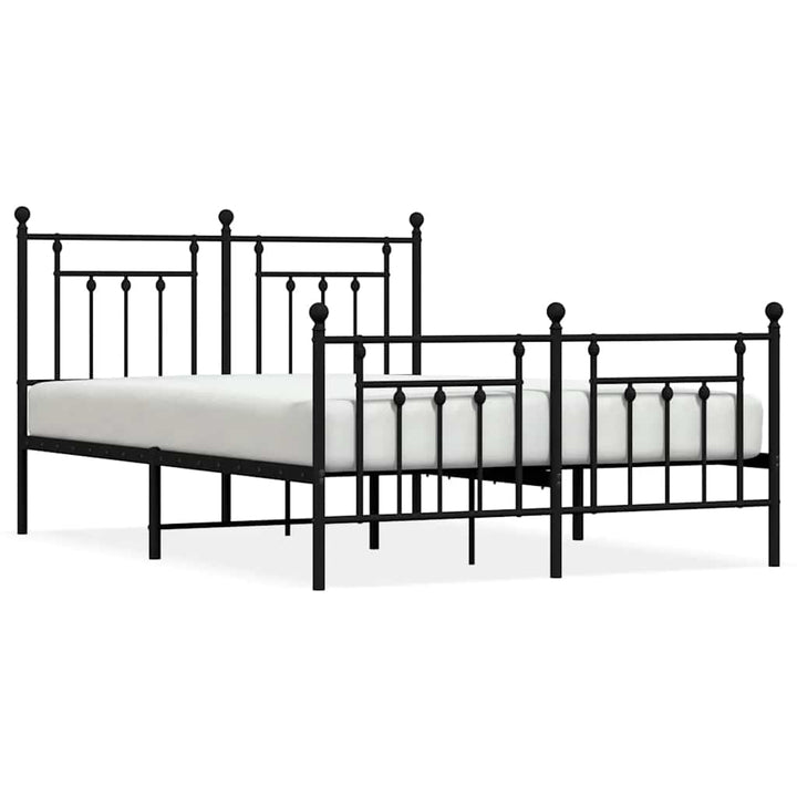 sengeramme med sengegavl og fodgærde 150x200 cm metal sort