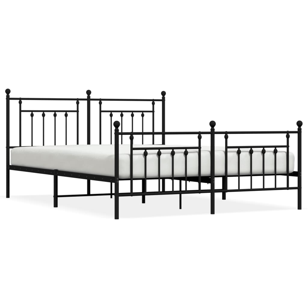 sengeramme uden madras med fodgærde 160x200 cm sort