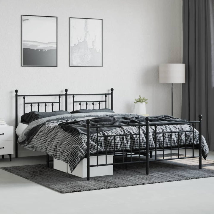 sengeramme uden madras med fodgærde 160x200 cm sort
