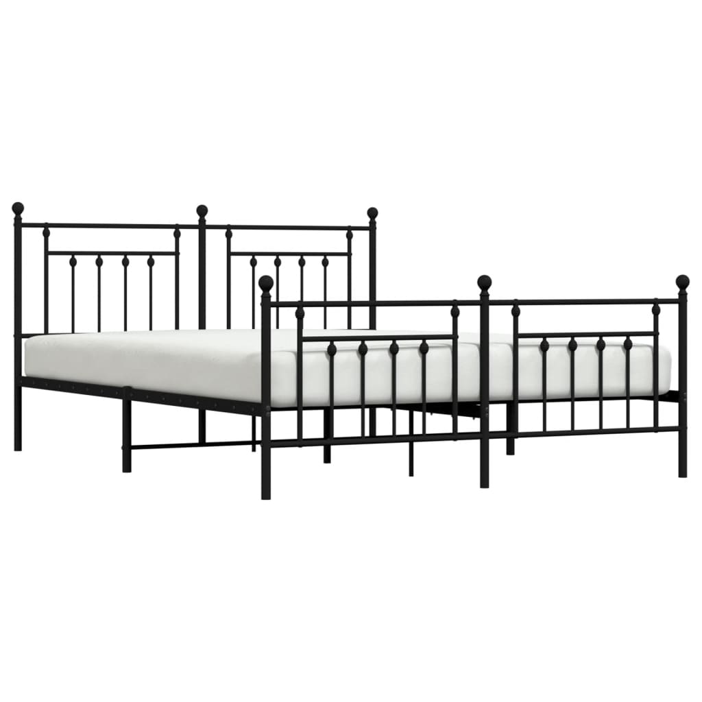 sengeramme uden madras med fodgærde 160x200 cm sort