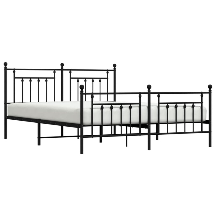 sengeramme uden madras med fodgærde 160x200 cm sort