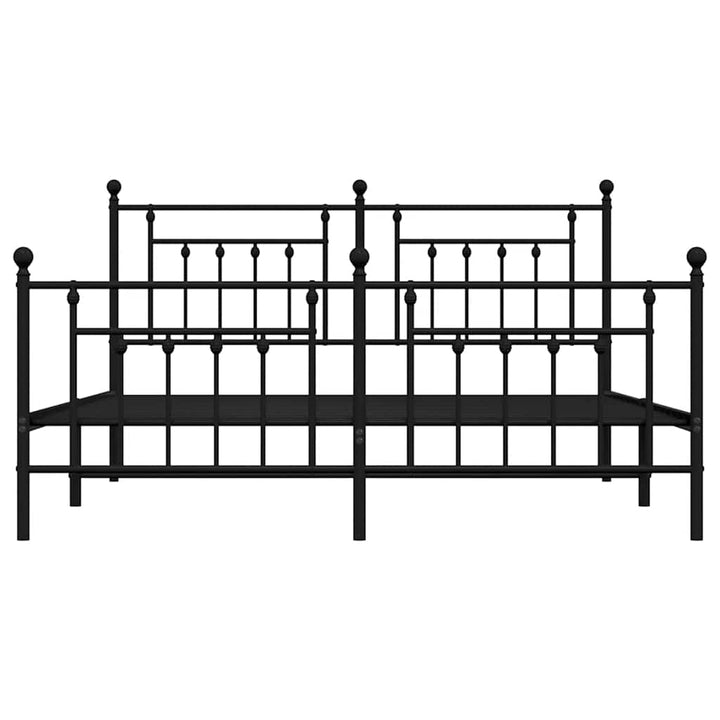 sengeramme med sengegavl og fodgærde 183x213 cm metal sort