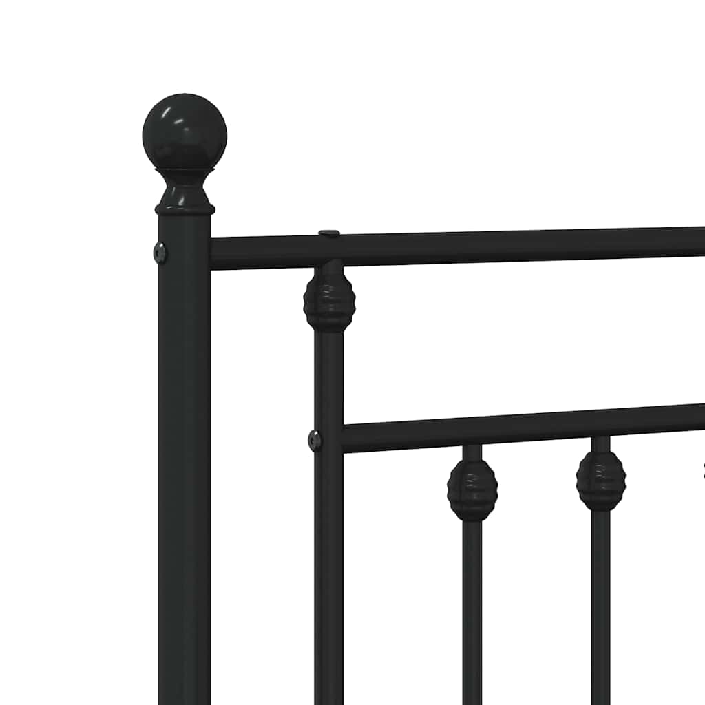 sengeramme med sengegavl og fodgærde 193x203 cm metal sort