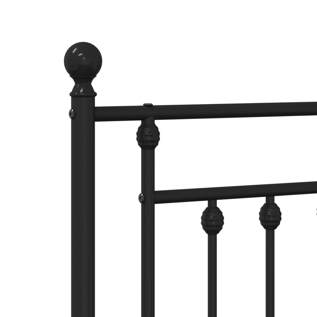 sengeramme med sengegavl og fodgærde 200x200 cm metal sort