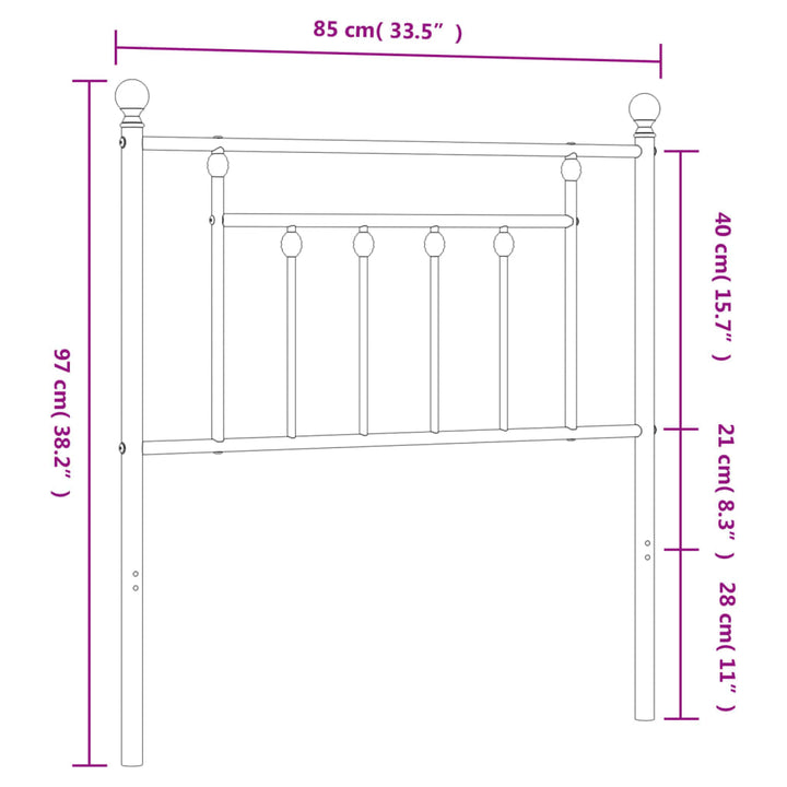 udskiftningsgavl 80 cm metal sort