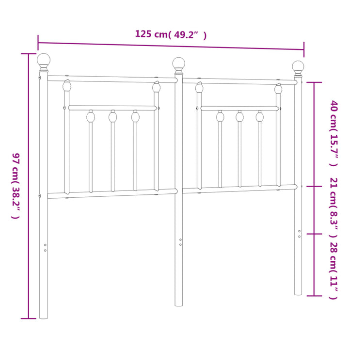 udskiftningsgavl 120 cm metal sort