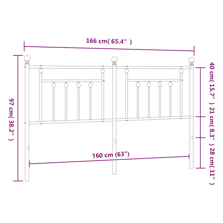 udskiftningsgavl 160 cm metal sort