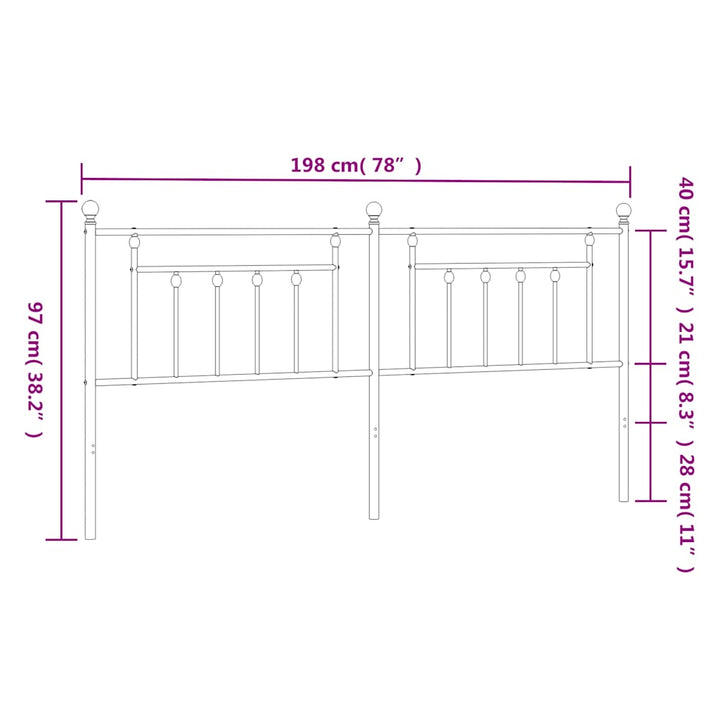 udskiftningsgavl 193 cm metal sort
