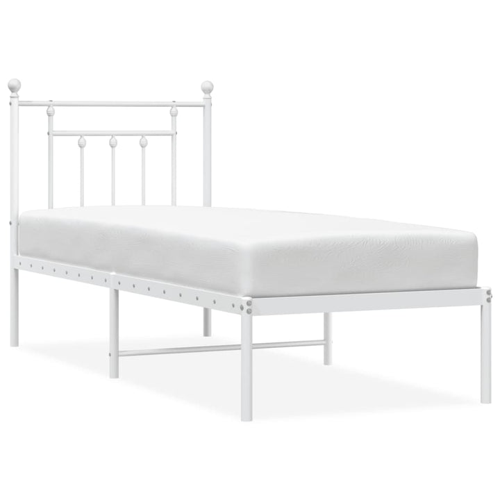 sengeramme uden madras med hovedgærde 75x190 cm hvid